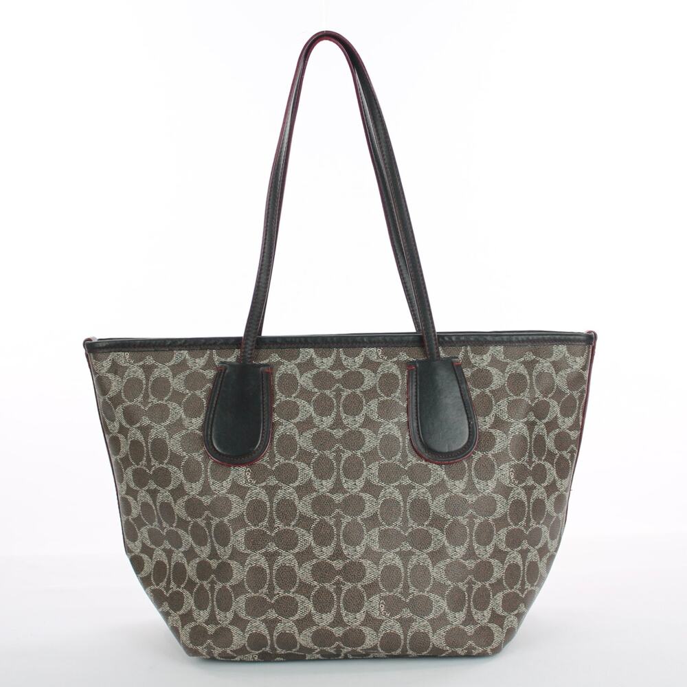 Coach Signature Tote Bag Brown Canvas Shoulder Bag Style 34595